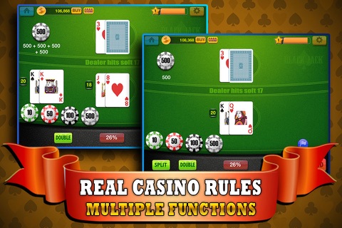 Blackjack 21 Lane - Play no Deposit Casino Game with Multiple Levels for FREE ! screenshot 3