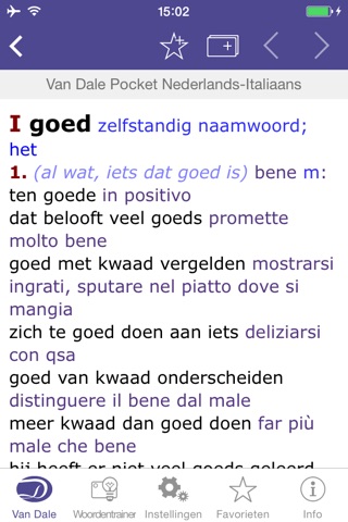Italian dictionary- Van Dale Pocket dictionary: translate between Dutch and Italian, look up spelling, listen to pronunciation and learn from examples screenshot 4