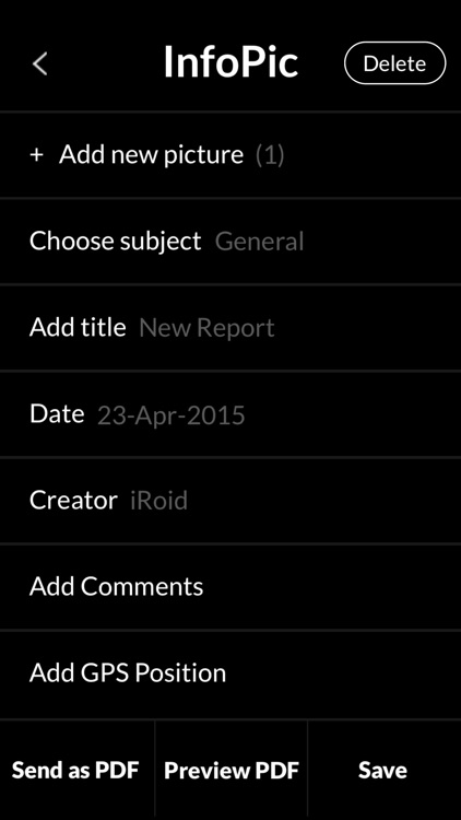 InfoPic - Generate and email PDF documents of photos with comments. screenshot-3
