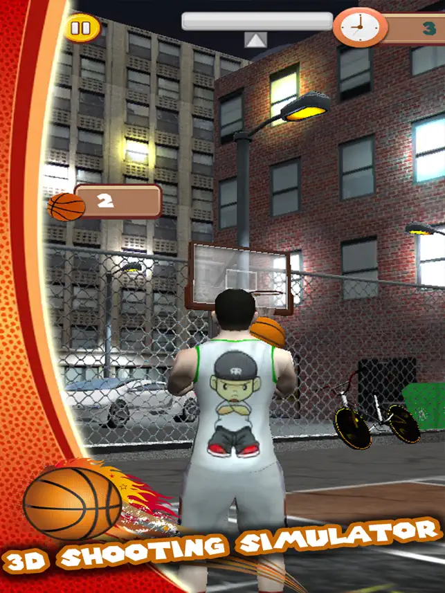 Basketball street player shooting ball sport 3D Simulator free game, game for IOS