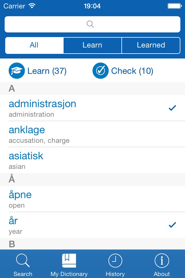 Norwegian <> English Dictionary + Vocabulary trainer Free screenshot 3