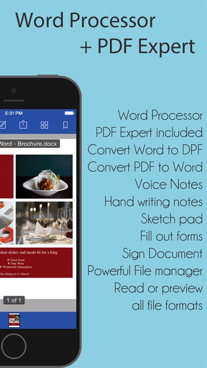 iWord Processor Pro for Microsoft Office + PDF Professional