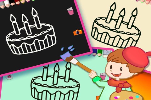 Coloring Book 4 about cakes - Designed for kids in Preschool or Kindergarden screenshot 4