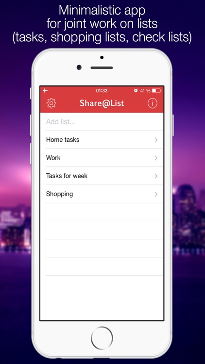 FREE ShareList - minimalistic application for joint work on lists (tasks, shopping lists, check lists)