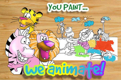 Safari Animals Coloring Book - Cartoon Animation Painting Pages - Kids Drawing Game screenshot 2