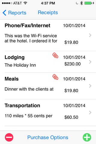 Expense Report for iPhone screenshot 2