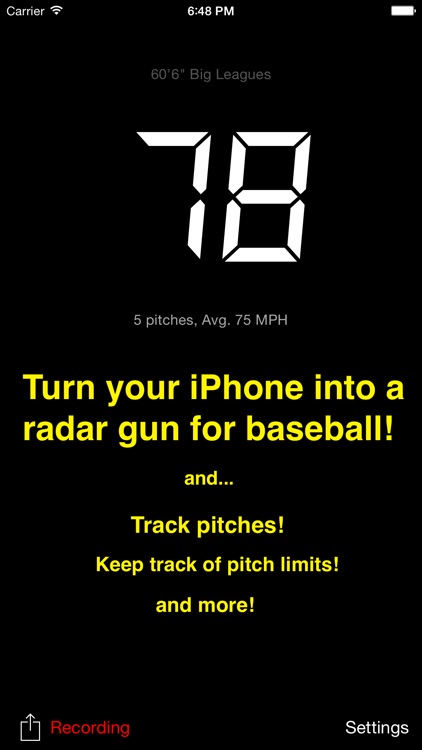 Pitch Radar 2 - Baseball radar gun with reports screenshot-0