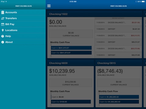 First Columbia Mobile for iPad screenshot 2