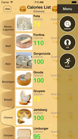 Game screenshot Calories List apk