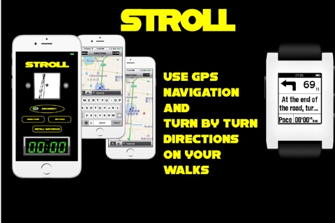 STROLL-Walking GPS Navigation and Pace Alert for Pebble Smartwatch screenshot 3