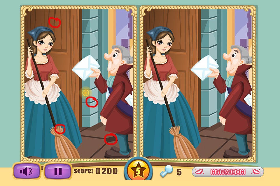 Cinderella Find the Differences - Fairy tale puzzle game for kids who love princess Cinderella screenshot 4