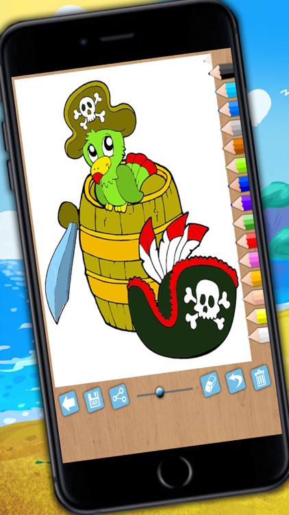 Paint and color pirates - Educational pirates coloring game for kids aged 1 to 6 years screenshot-3