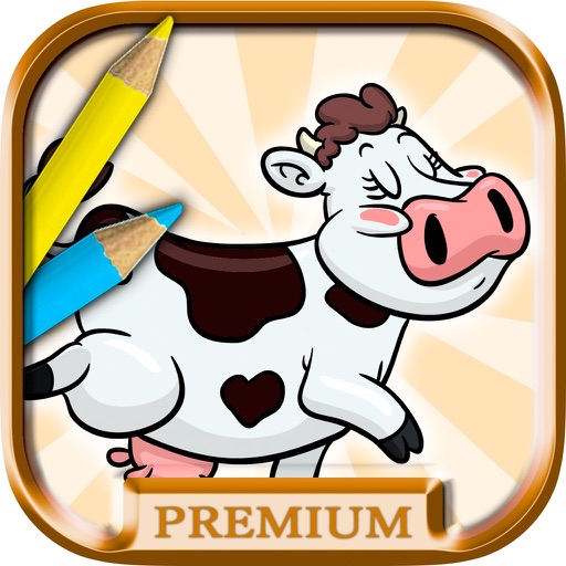 Farm Animals Coloring Book - color and paint pets - premium icon