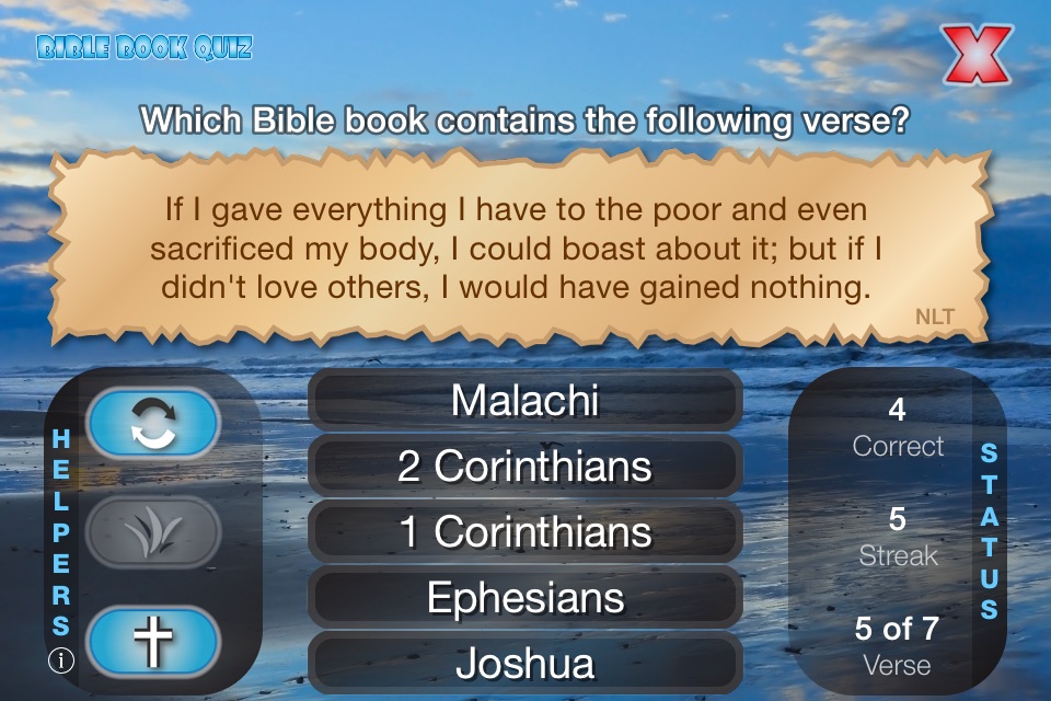Bible Book Quiz - Christian Bible Game & Study Aid screenshot 2
