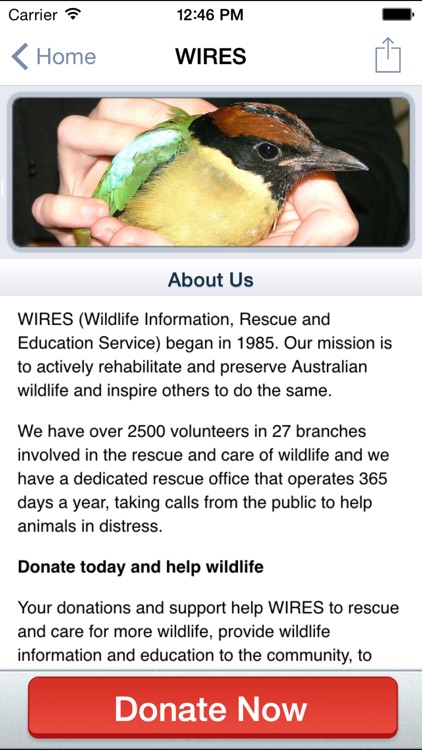 WIRES Wildlife Rescue App