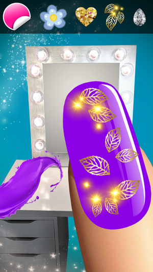 修指甲在時尚的沙龍 – 丙烯酸樹脂 指甲油 同 花哨的光芒和霓虹燈設計(圖5)-速報App