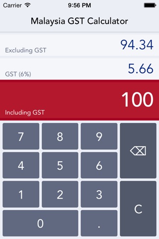Malaysia GST Calculator - easy calculations of Malaysia Goods and Services Tax screenshot 2