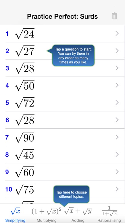 Practice Perfect: Surds