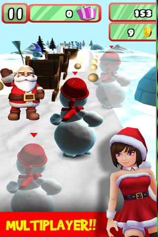 3D Lady Santa Run - Frozen Happy New Year Racing screenshot 4