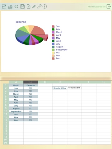TabChart - edit spreadsheets and generate 3D charts screenshot 3