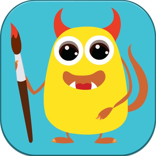 Paint & Dress up your monsters - drawing, coloring and dress up game for kids icon