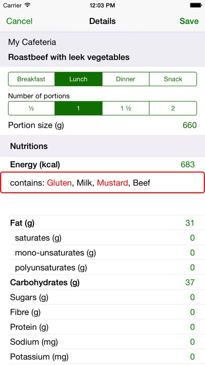 Foodblink – Nutritional data in the blink of a code