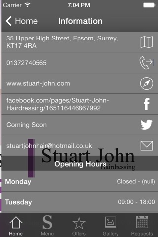 Stuart John Hairdressing screenshot 3