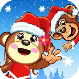 A Christmas Educational Preschool Game for Kindergarten & Toddler - children education learning monkey puzzle for kids