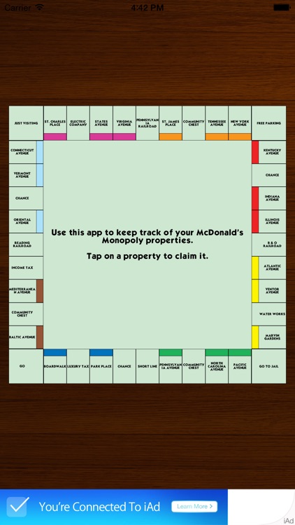 Booklet - property tracker for McDonald's Monopoly