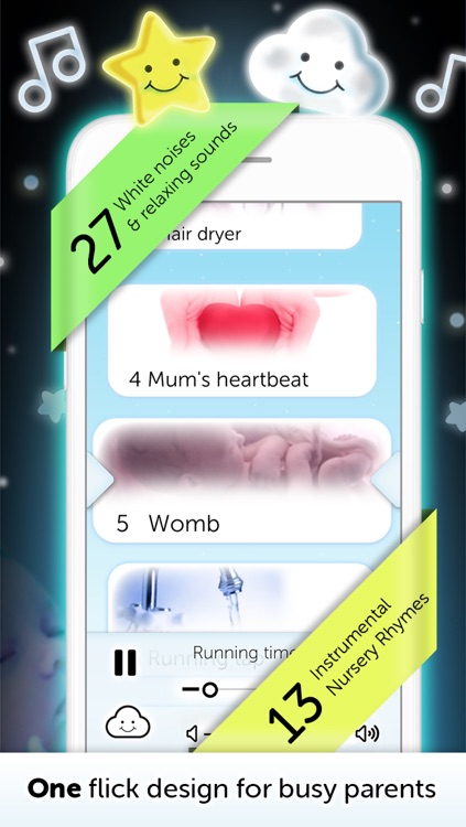 Baby White Noise generator + Nursery Rhymes music