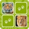 Memory matching game with REAL pictures of animals and REAL animal sounds