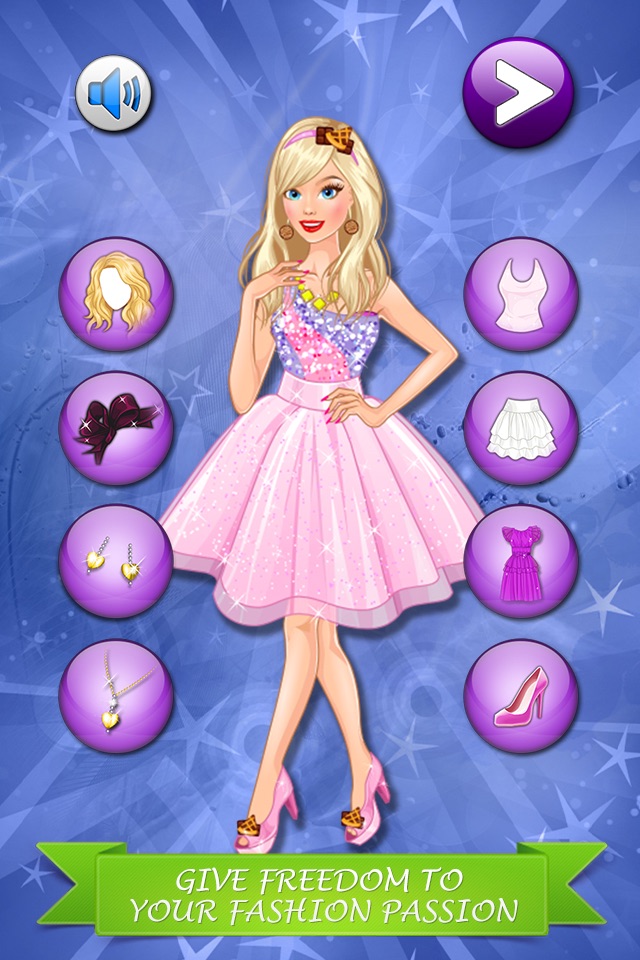 Cute Blonde Girl Sweet Dress - Makeover game for little princesses screenshot 3