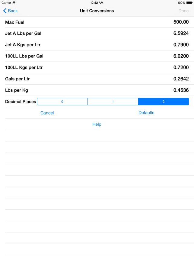 Aviation Fuel Conversion Chart