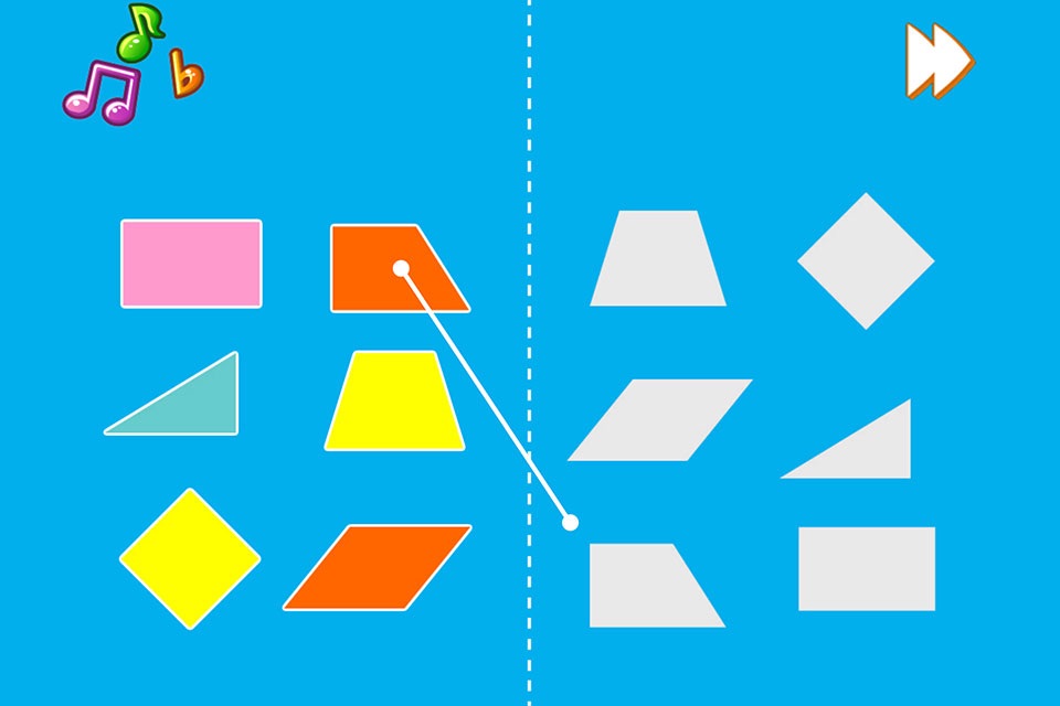 Kids Shapes - Kids worksheet matching shapes and shadows screenshot 3