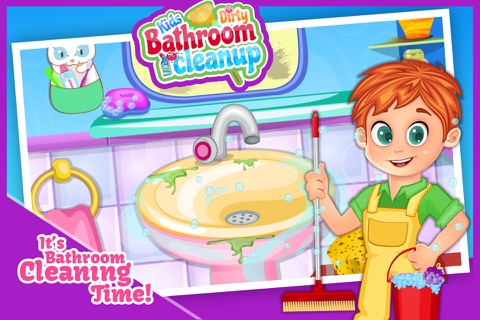 Kids Dirty Bathroom Cleanup - Mommy’s Little Helper Washing & Cleaning the Messy Toilet screenshot 3