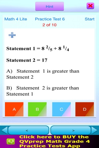 QVprep Lite Math Grade 4 Practice Tests screenshot 2
