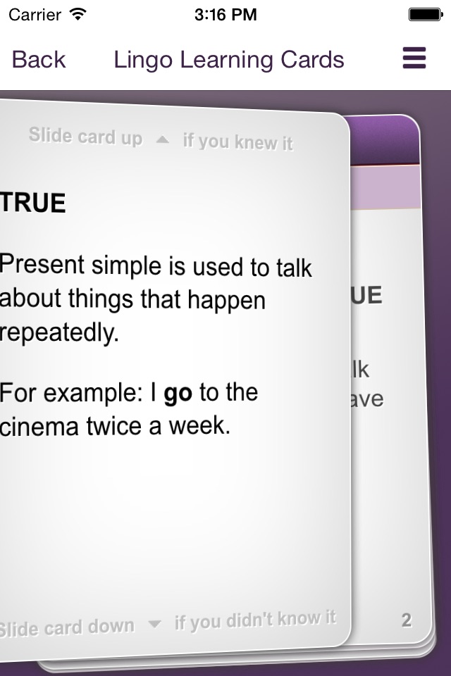 Learn English Tenses Easily with Lingo Learning Memo Cards screenshot 3