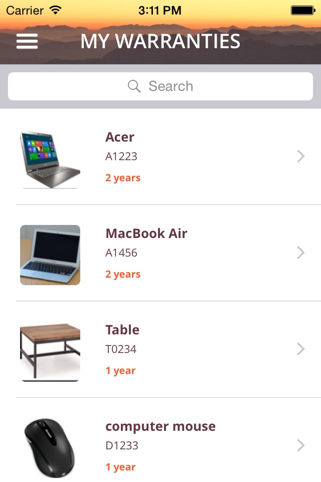 Warranty App screenshot 2