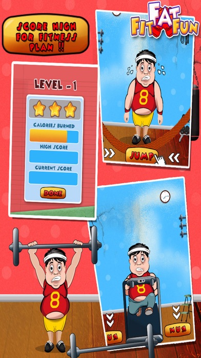 How to cancel & delete Fit Fat Fun – Do heavy exercises and make the chubby character look smart from iphone & ipad 1