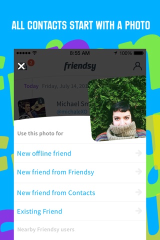 Friendsy - Meet a person, snap their picture and share contacts - your contact details are forever up to date for everyone. screenshot 3