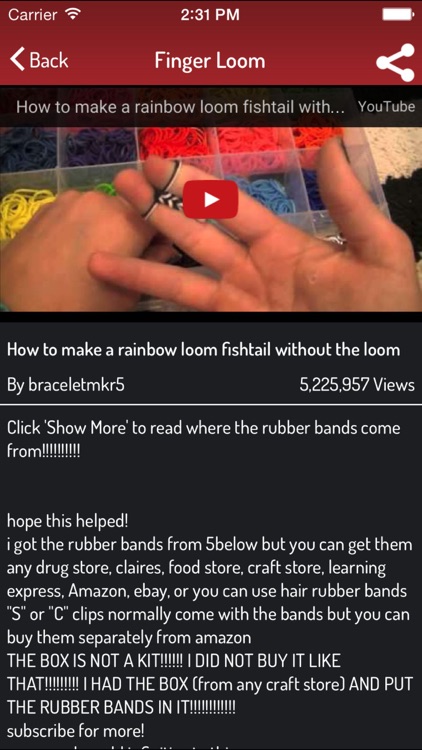 Rainbow Loom - Ultimate Video Guide for Bracelets, Animals, Charms, and more