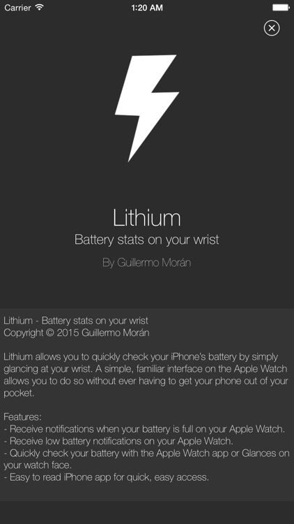 Lithium - Battery stats on your wrist