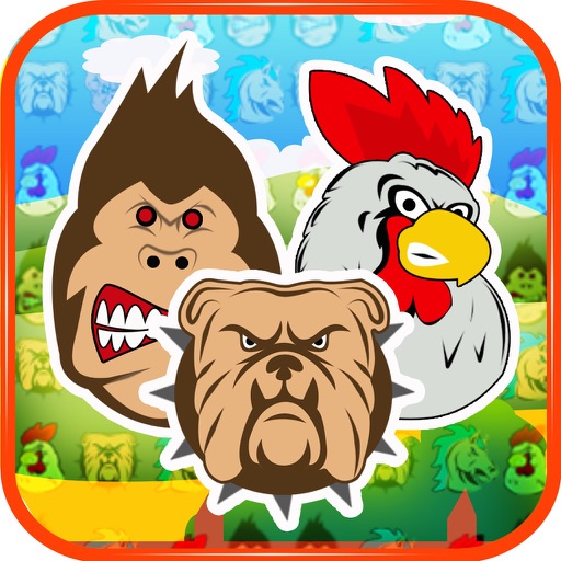 Angry Animals Match-3 Free Game Icon