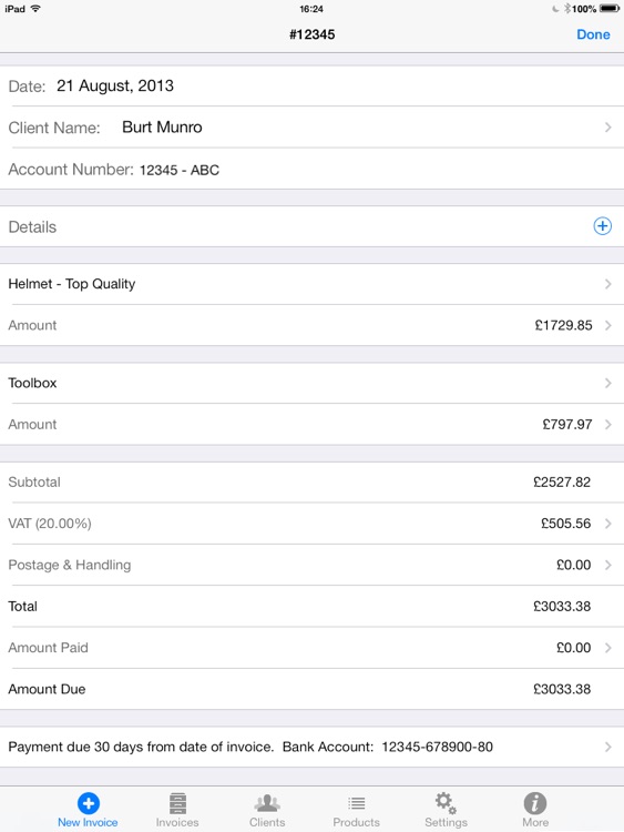 Easy Mobile Invoice App For iPad