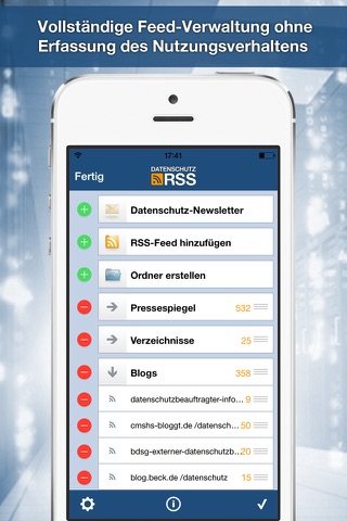 Datenschutz RSS screenshot 2