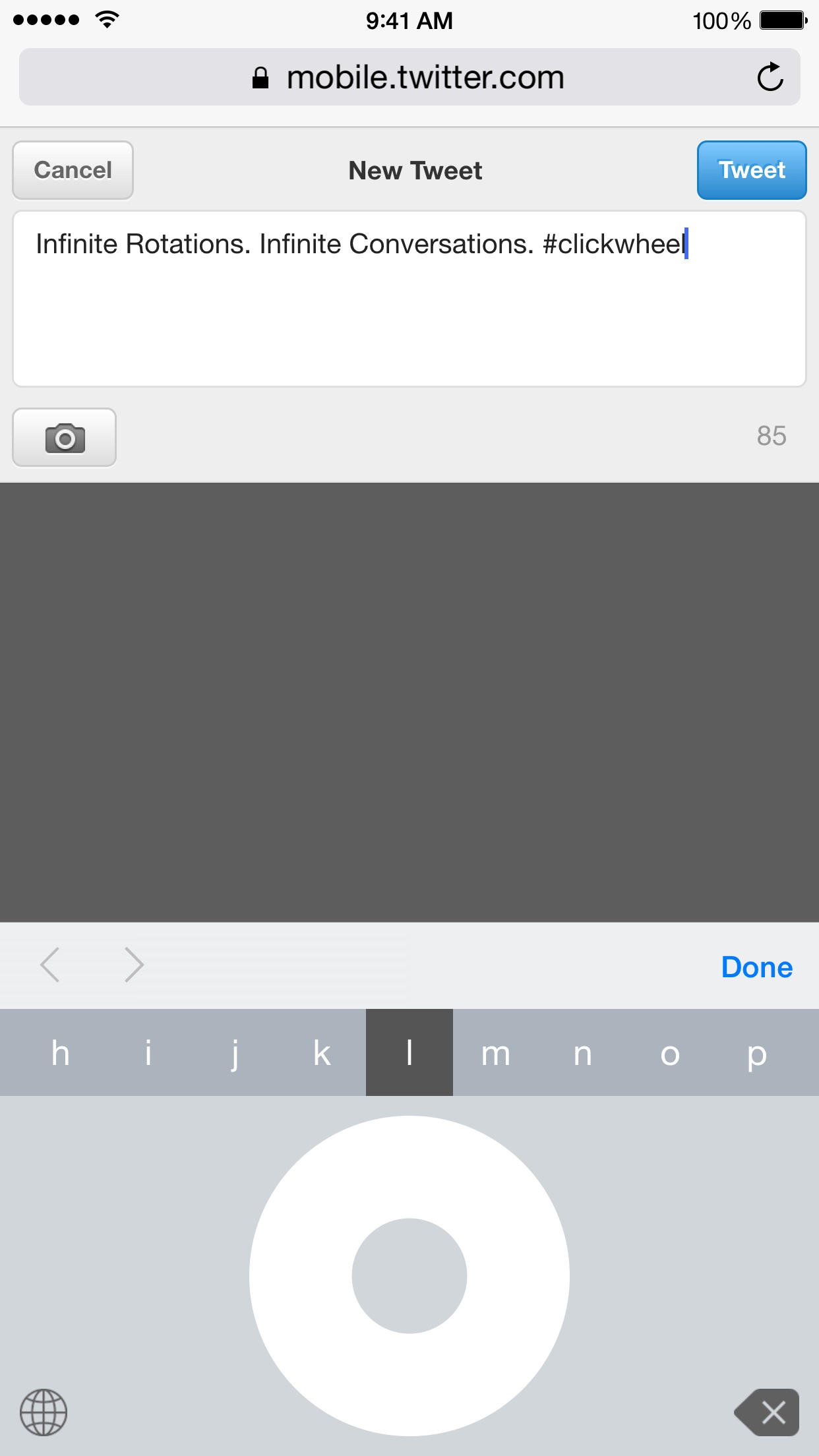 Screenshot do app Click Wheel Keyboard