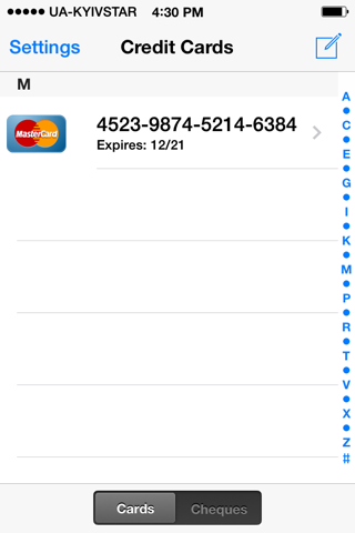 Credit Cards And Cheques Keeper With Backup screenshot 2