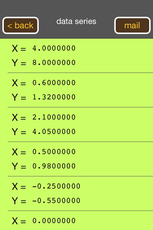 Linear regression RPN calc screenshot 4