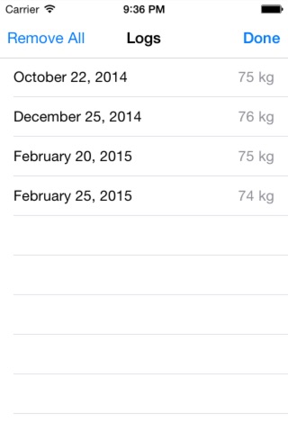 weight log screenshot 4