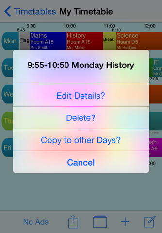 School Timetable Free - Lesson & Course Schedule for Student, Teacher, Organiser screenshot 4